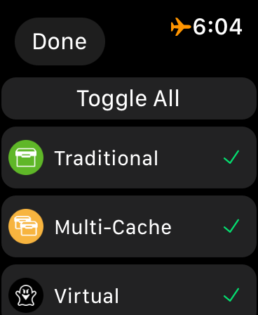 Cache types can be toggled individually or all at once.