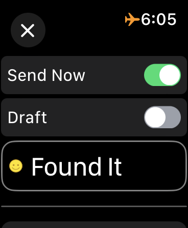 Logging: Send Now or save a Draft, pick the log type