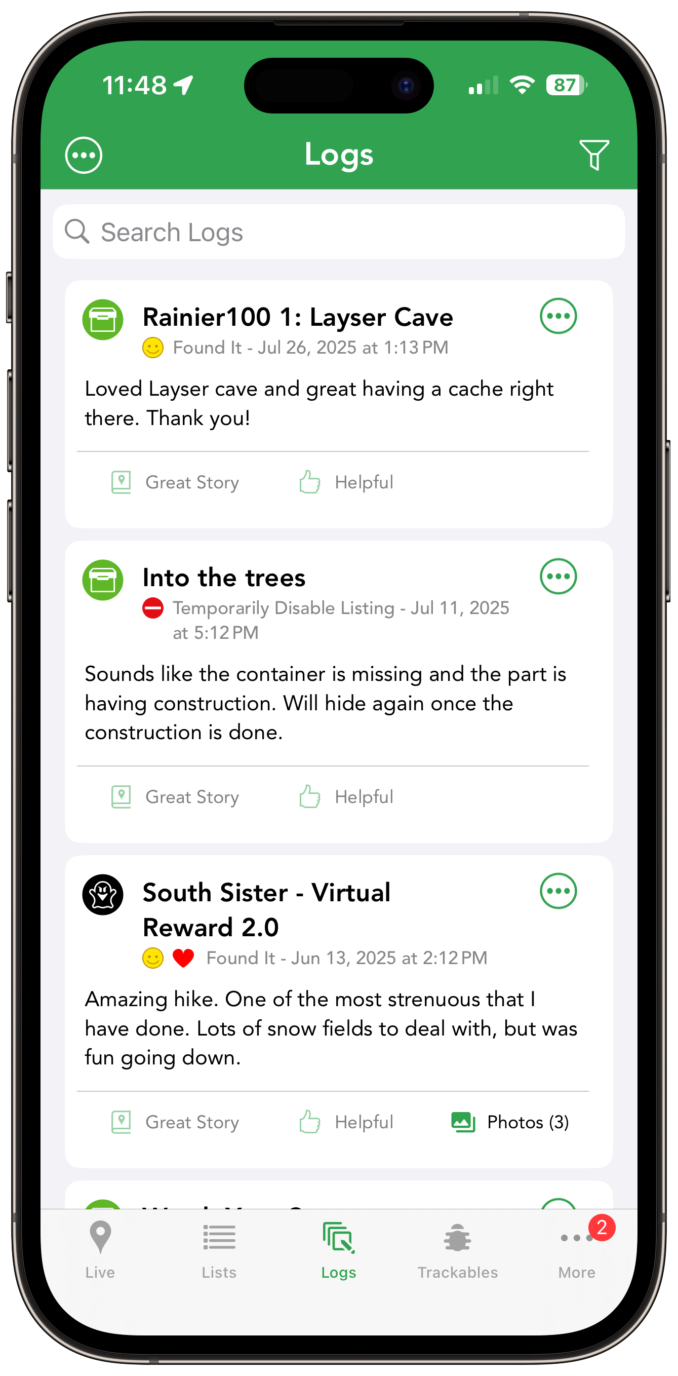 Cachly Activity Logs